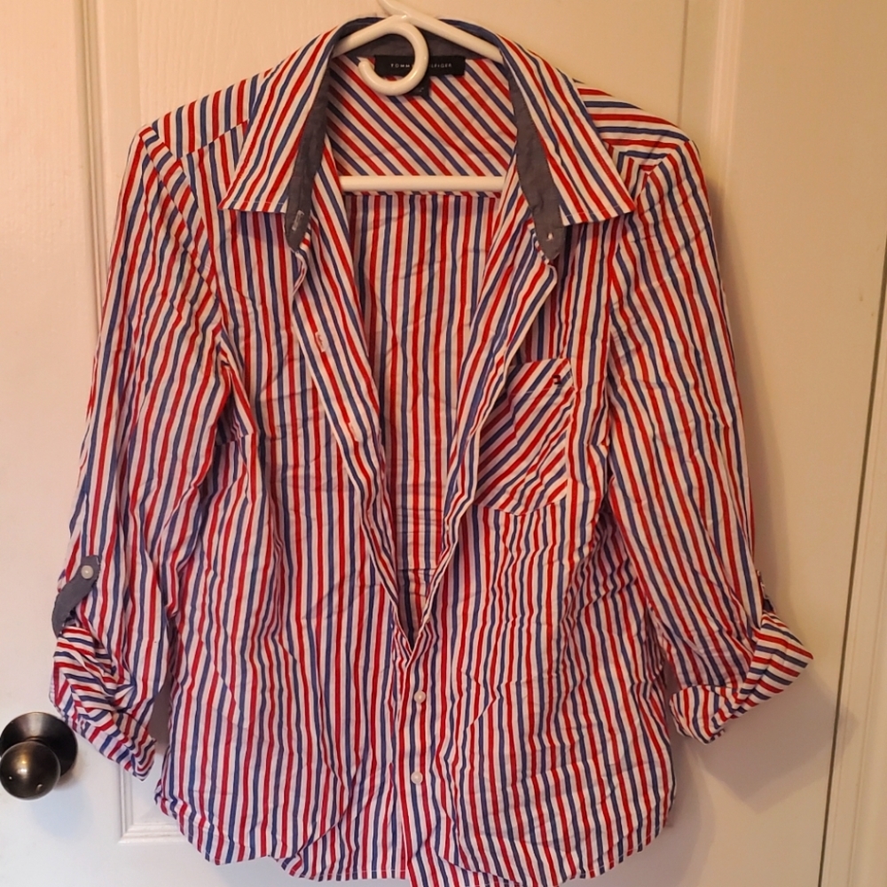 Red, White and Blue Tommy Hilfiger Button Down Shirt